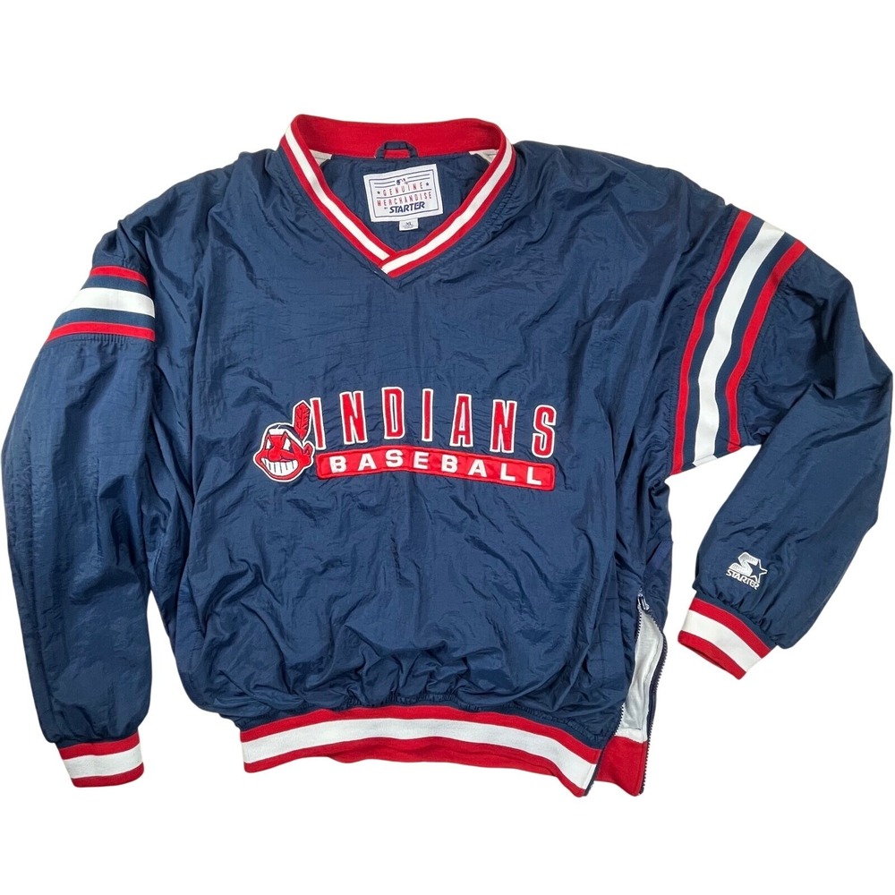 Cleveland‎ Indians Guardians 90s Starter Chief Wahoo Lined Jacket Mens XL